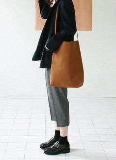Women's Leather Plain Shoulder Bag